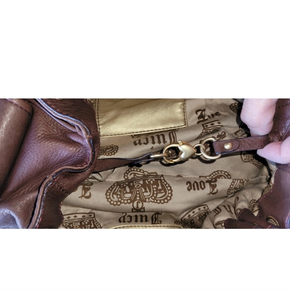 Juicy Couture Brown Leather Shoulder Date Night Small Bag - Picture 3 of 15